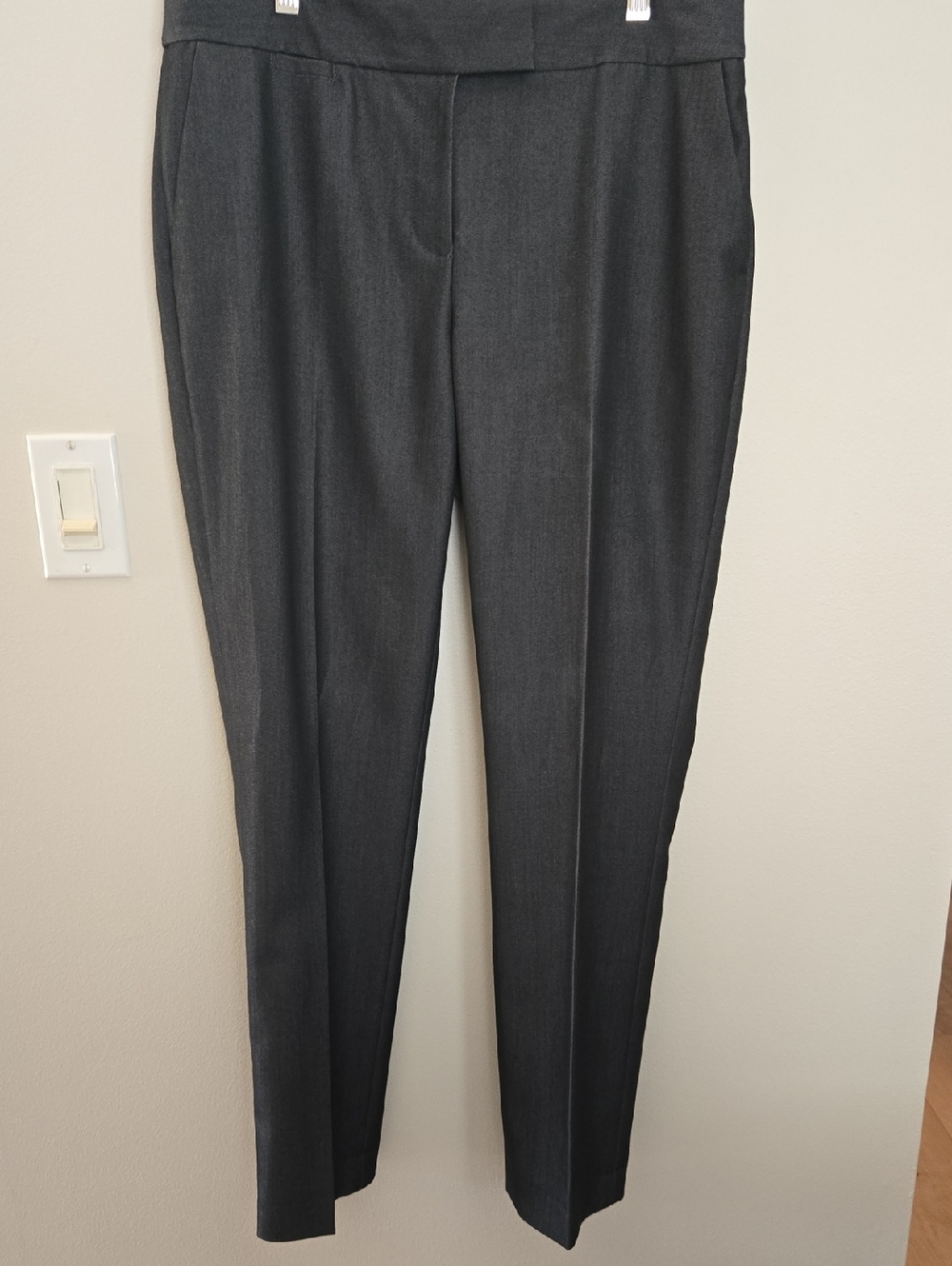 Tahari Womens Arthur Levine Straight Leg Dress Pants Grey Sz 8
